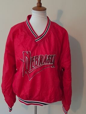 Nebraska Red Pullover V-Neck Team Windbreaker